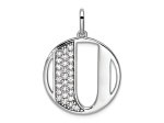 14K White Gold Gatsby Diamond Initial U Charm