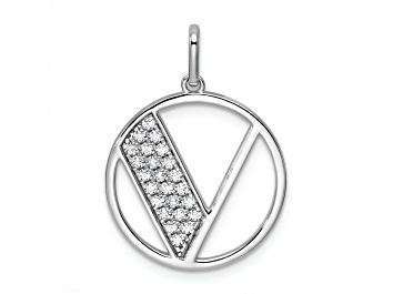 Picture of 14K White Gold Gatsby Diamond Initial V Charm