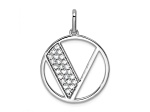 14K White Gold Gatsby Diamond Initial V Charm