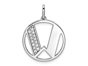 Picture of 14K White Gold Gatsby Diamond Initial W Charm