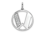 14K White Gold Gatsby Diamond Initial W Charm