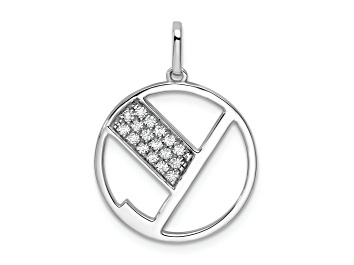 Picture of 14K White Gold Gatsby Diamond Initial Y Charm
