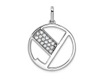 14K White Gold Gatsby Diamond Initial Y Charm