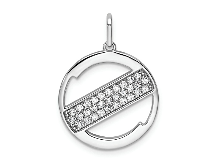 14K White Gold Gatsby Diamond Initial Z Charm
