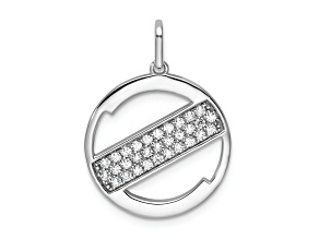 14K White Gold Gatsby Diamond Initial Z Charm