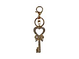 Gold Tone Clear Crystal Key Chain