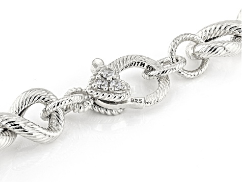 Judith Ripka Verona Rhodium Over Sterling Silver 20" Infinity Link Necklace