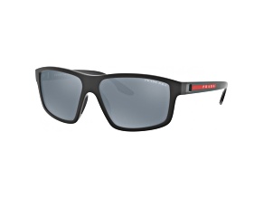 Prada Men's Linea Rossa 60mm Gray Rubber Sunglasses | PS-02XS-UFK07H