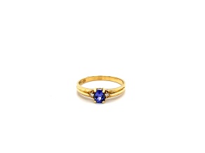 Tanzanite 5x4mm Oval 18K Yellow Gold Ring