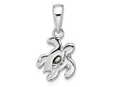 Rhodium Over Sterling Silver Antiqued Crystal Dec Birthstone Turtle Pendant