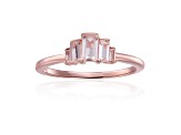White Topaz 14K Rose Gold Over Sterling Silver 5-Stone Ring