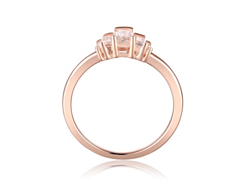 White Topaz 14K Rose Gold Over Sterling Silver 5-Stone Ring