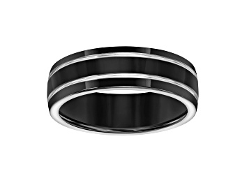 Picture of 7mm Bevel-Edge Comfort Fit Band in Black Titanium