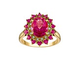 Pink Topaz 14K Yellow Gold Over Sterling Silver Ring 3.73ctw