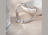 White Cubic Zirconia Platinum Over Sterling Silver Tennis Bracelet 6.61ctw