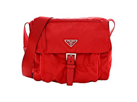 PRADA レッド ボディバッグ Prada Rosso Pattina Nylon Red Medium Messenger Bag - 11D9GA | JTV