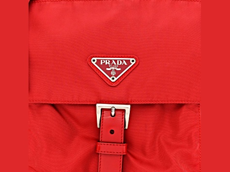 Prada Rosso Pattina Nylon Red Medium Messenger Bag - 11D9GA | JTV