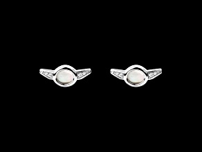Star Wars™ Fine Jewelry Grogu™ Mother-Of-Pearl & Diamond Accent Rhodium Over Silver Earrings