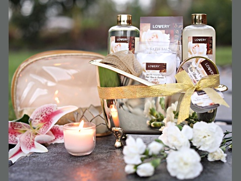Lovery Home Spa Gift Basket - Luxury 13pc Bath & Body Set