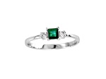 0.34ctw Emerald and Diamond Ring in 14k White Gold