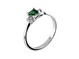 0.34ctw Emerald and Diamond Ring in 14k White Gold