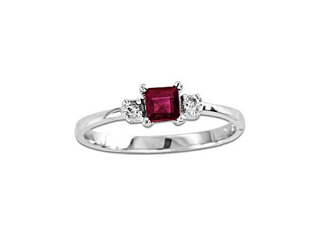 0.34ctw Ruby and Diamond Ring in 14k White Gold