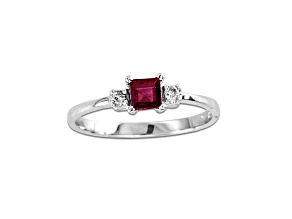 0.34ctw Diamond and Ruby Ring in 14k Gold
