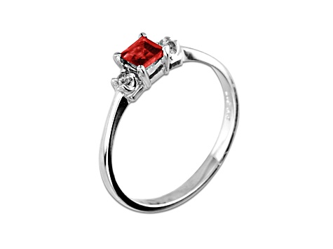 0.34ctw Ruby and Diamond Ring in 14k White Gold