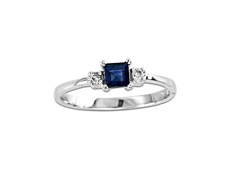0.34ctw Sapphire and Diamond Ring in 14k White Gold