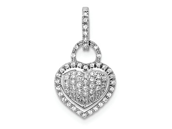 Picture of Rhodium Over 14k White Gold Diamond Fancy Heart Pendant