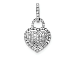 Rhodium Over 14k White Gold Diamond Fancy Heart Pendant