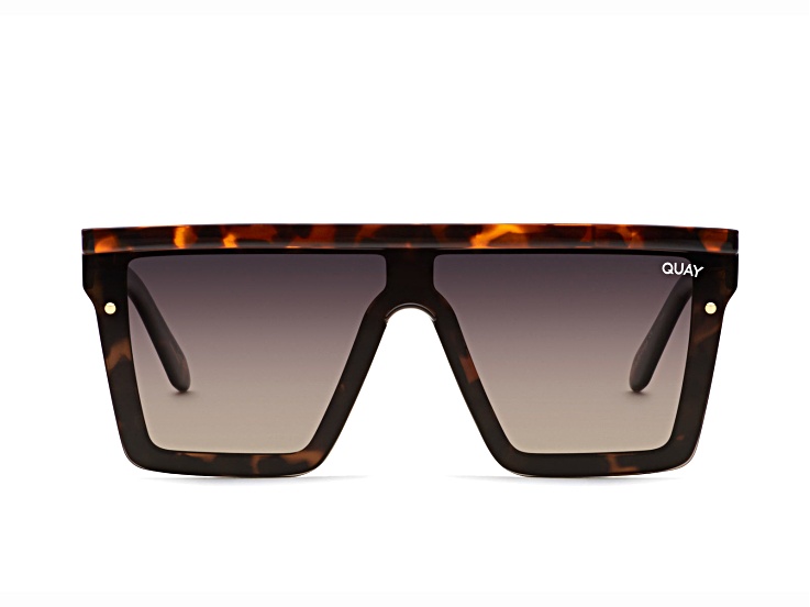 QUAY Hindsight Shield Tortoise Gold Frame / Smoke Taupe Lenses Sunglasses