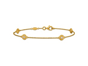 14K Yellow Gold Diamond Circles 7.5-inch Bracelet