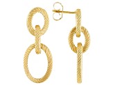 Judith Ripka Interlocking Oval Dangle Earrings, 14K Yellow Gold Clad