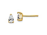 14K Yellow Gold 5x3mm Pear Cubic Zirconia Earrings