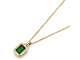 1.94 Ctw Emerald Pendant with Chain in 14K YG