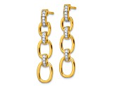 14K Yellow Gold Lab Grown Diamond SI1/SI2, G H I, Fancy Link Post Dangle Earrings