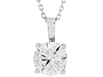 Picture of 14K White Gold Round IGI Certified Lab Grown Diamond Solitaire Pendant With Chain 2.0ct, F/VS2
