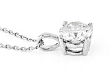 14K White Gold Round IGI Certified Lab Grown Diamond Solitaire Pendant With Chain 2.0ct, F/VS2