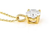 14K Yellow Gold Round IGI Certified Lab Grown Diamond Solitaire Pendant With Chain 2.0ct, F/VS2