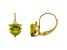 10K Yellow Gold Peridot and Diamond Heart Leverback Earrings 2.23ctw