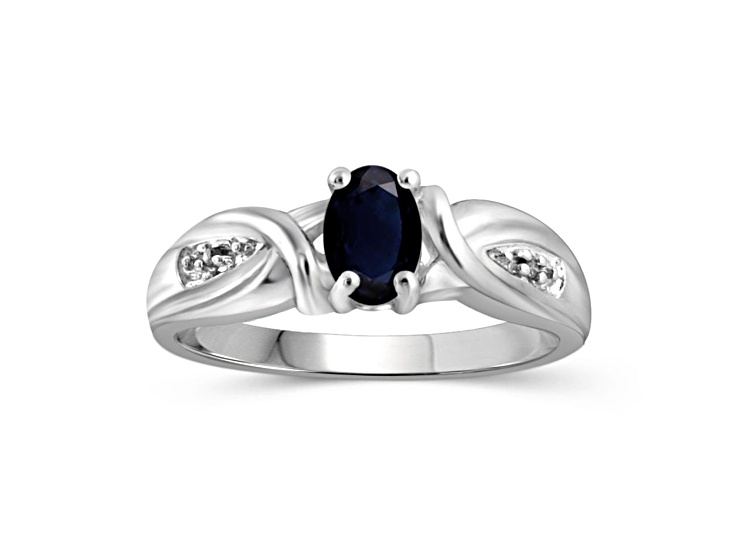 Black Sapphire Rhodium Over Sterling Silver Ring 0.56ctw