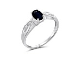 Black Sapphire Rhodium Over Sterling Silver Ring 0.56ctw