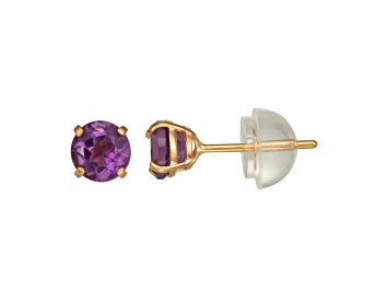 Picture of Round Amethyst 14K Yellow Gold Childrens Stud Earrings 0.50ctw