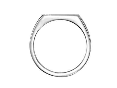 14K White Gold Men's Diamond Signet Ring .10ctw