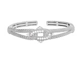 Judith Ripka 0.45ctw Bella Luce® Diamond Simulant Rhodium Over Sterling Silver Textured Bracelet