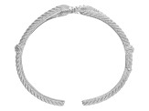 Judith Ripka 0.45ctw Bella Luce® Diamond Simulant Rhodium Over Sterling Silver Textured Bracelet