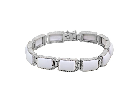 White Magnesite Silver Bracelet 28ctw