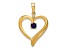 14k Yellow Gold Amethyst and Diamond Heart Pendant