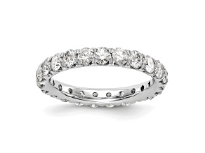 Rhodium Over 14K White Gold Lab Grown Diamond SI+, H+, Eternity Band